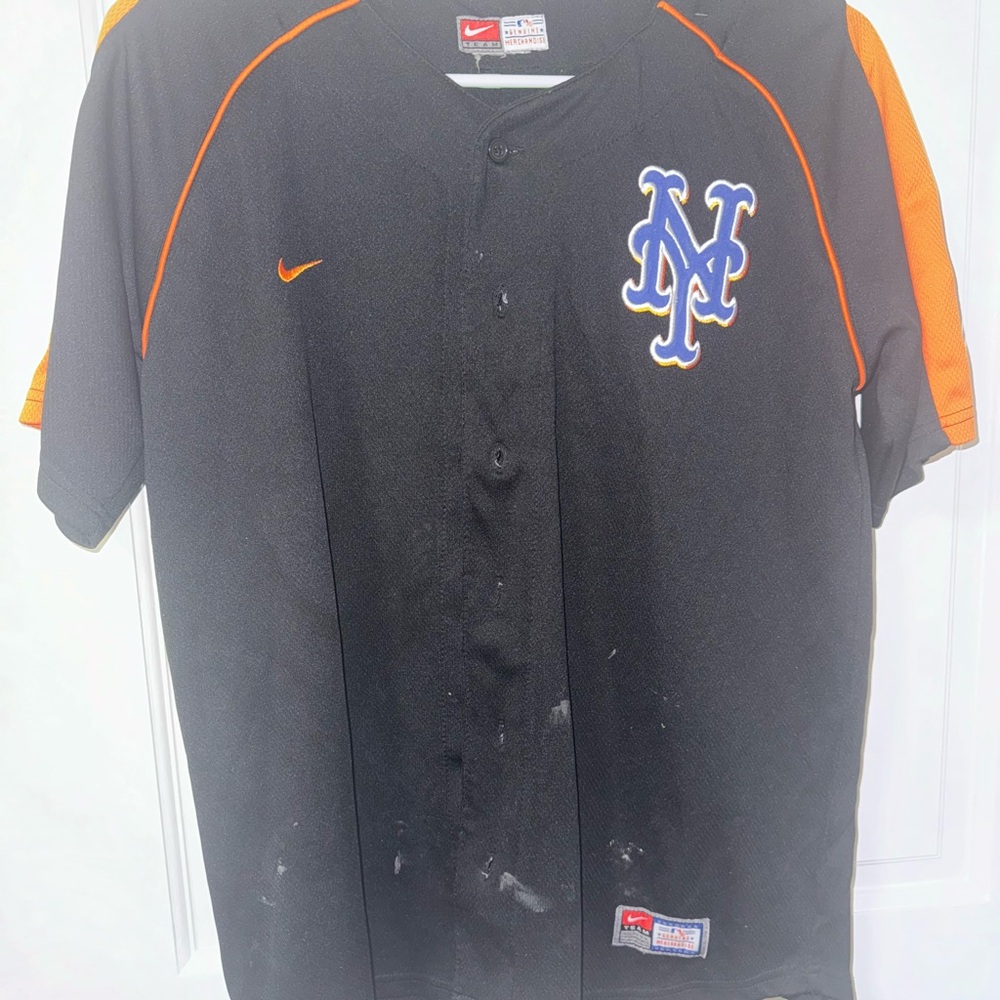Nike Black and Orange New York Mets Jersey